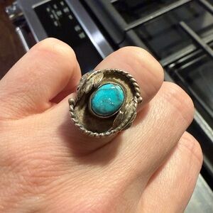 Turquoise and silver ring